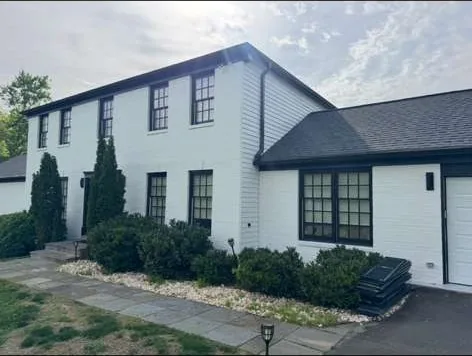 Two-story white home exterior in Loudoun County, VA